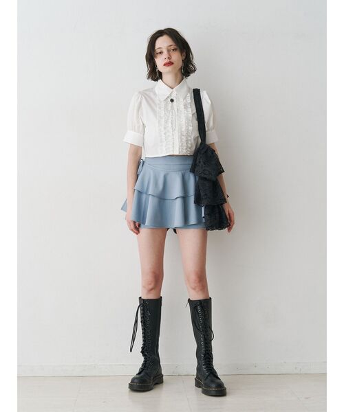 jouetie(ジュエティ)の「クロップドフリルブラウス(シャツ/ブラウス・レディース・ブラック/ブルー/オフホワイト・MEDIUM)」の21枚目の写真