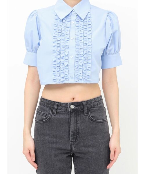 jouetie(ジュエティ)の「クロップドフリルブラウス(シャツ/ブラウス・レディース・ブラック/ブルー/オフホワイト・MEDIUM)」の22枚目の写真