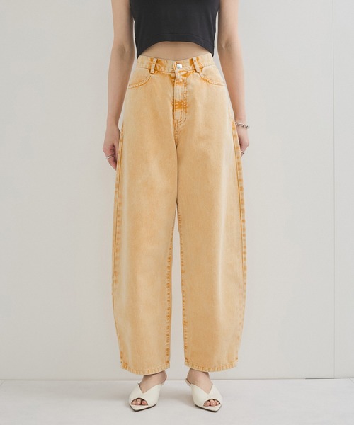 le cercle ADAM ET ROPE'(ルセルクルアダムエロペ)の「硫化染めカツラギパンツ(デニムパンツ・レディース・ピンク/イエロー/ブルー系その他6/レンガ/ベージュ系/ブルー系・FREE)」の16枚目の写真