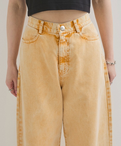 le cercle ADAM ET ROPE'(ルセルクルアダムエロペ)の「硫化染めカツラギパンツ(デニムパンツ・レディース・ピンク/イエロー/ブルー系その他6/レンガ/ベージュ系/ブルー系・FREE)」の13枚目の写真