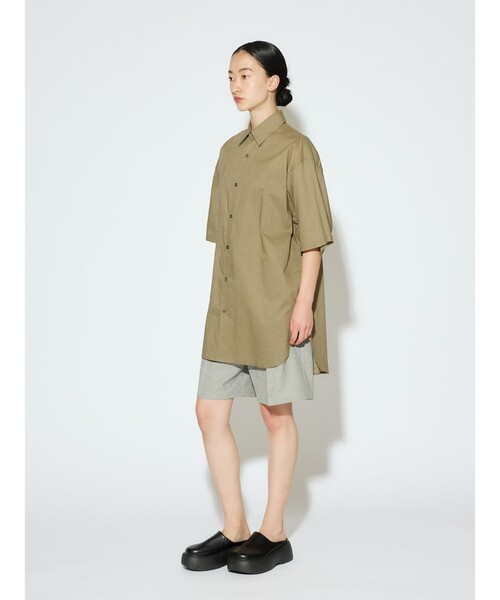 MIDIUMISOLID / ミディウミソリッド MIDIUMISOLID for Ladies ワイドライトシャツ セール】MIDIUMISOLID for Ladies ハーフスリーブワイドシャツ