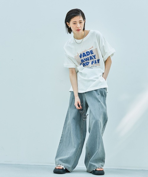 LAKOLE（ラコレ）の「VTGロゴTEE / 328669（Tシャツ/カットソー・レディース・ブルー/チャコール/オレンジ/オフホワイト・FREE）」の11枚目の写真