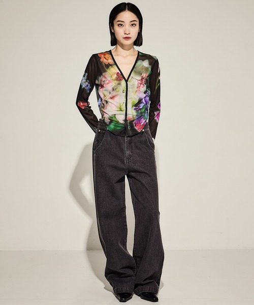 Ameri(アメリ)の「【AMERI/アメリ】BUISTIER DENIM SET ROMPERES(サロペット/オーバーオール・レディース・ブラック/インディゴブルー・24/25)」の3枚目の写真