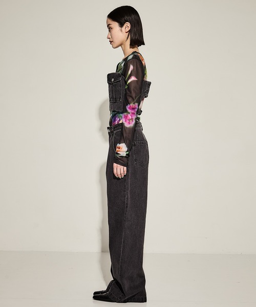 Ameri(アメリ)の「【AMERI/アメリ】BUISTIER DENIM SET ROMPERES(サロペット/オーバーオール・レディース・ブラック/インディゴブルー・24/25)」の6枚目の写真