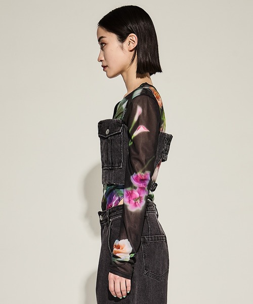 Ameri(アメリ)の「【AMERI/アメリ】BUISTIER DENIM SET ROMPERES(サロペット/オーバーオール・レディース・ブラック/インディゴブルー・24/25)」の9枚目の写真
