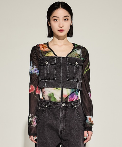 Ameri(アメリ)の「【AMERI/アメリ】BUISTIER DENIM SET ROMPERES(サロペット/オーバーオール・レディース・ブラック/インディゴブルー・24/25)」の8枚目の写真
