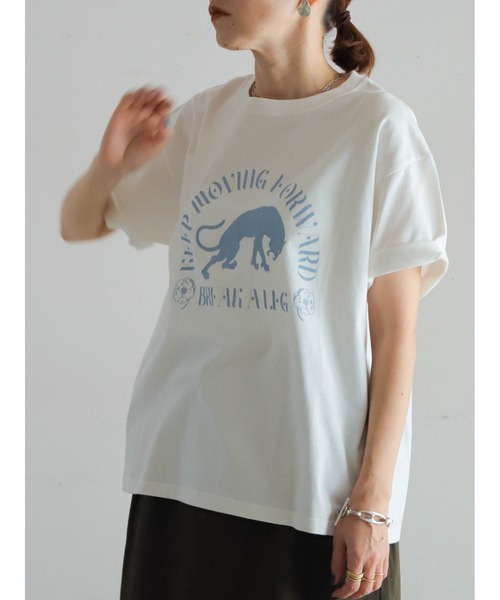 FIL DE FER(フィルデフェール)の「パンサーPT 半袖TEE(Tシャツ/カットソー・レディース・ホワイト/チャコールグレー・FREE)」の10枚目の写真