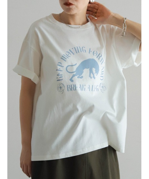 FIL DE FER(フィルデフェール)の「パンサーPT 半袖TEE(Tシャツ/カットソー・レディース・ホワイト/チャコールグレー・FREE)」の11枚目の写真