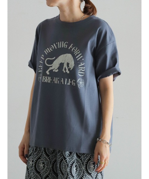 FIL DE FER(フィルデフェール)の「パンサーPT 半袖TEE(Tシャツ/カットソー・レディース・ホワイト/チャコールグレー・FREE)」の3枚目の写真