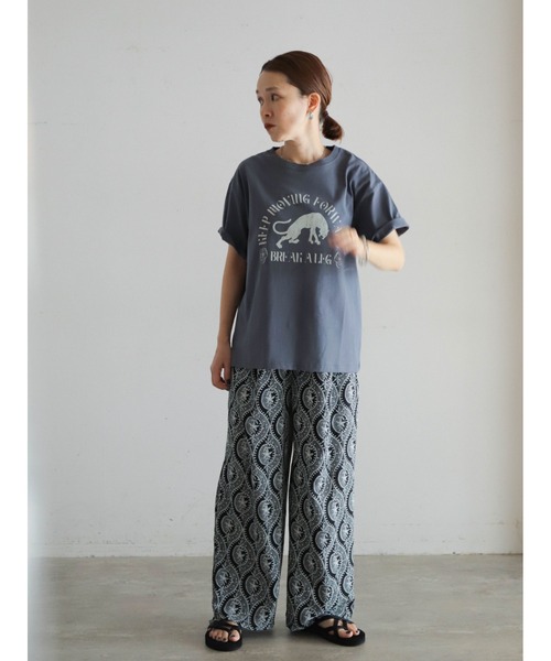 FIL DE FER(フィルデフェール)の「パンサーPT 半袖TEE(Tシャツ/カットソー・レディース・ホワイト/チャコールグレー・FREE)」の6枚目の写真