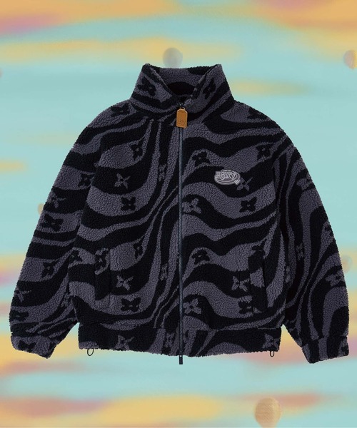 ROXY(ロキシー)の「WANDERER /ロキシーウェーブ柄ボアジャケット(ブルゾン・レディース・ブラック/ミント/レッド・MEDIUM/LARGE/SMALL)」の4枚目の写真