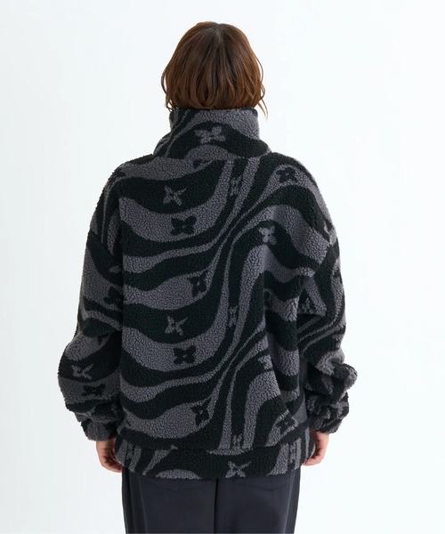 ROXY(ロキシー)の「WANDERER /ロキシーウェーブ柄ボアジャケット(ブルゾン・レディース・ブラック/ミント/レッド・MEDIUM/LARGE/SMALL)」の6枚目の写真