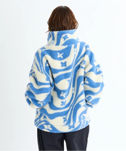 ROXY(ロキシー)の「WANDERER /ロキシーウェーブ柄ボアジャケット(ブルゾン・レディース・ブラック/ミント/レッド・MEDIUM/LARGE/SMALL)」の10枚目の写真