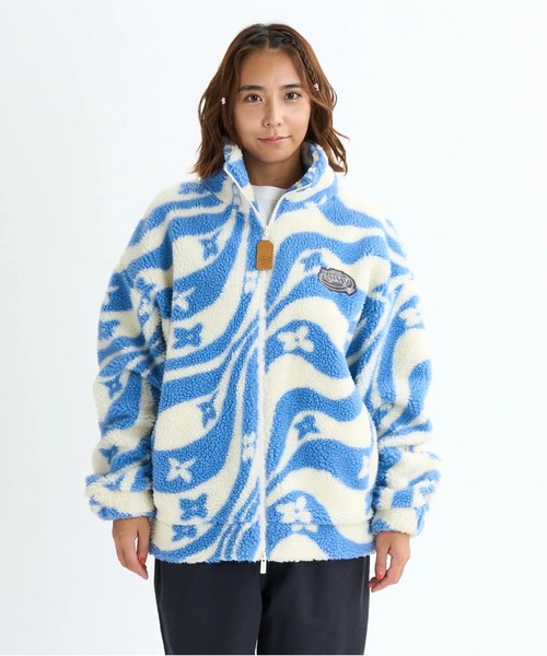 ROXY(ロキシー)の「WANDERER /ロキシーウェーブ柄ボアジャケット(ブルゾン・レディース・ブラック/ミント/レッド・MEDIUM/LARGE/SMALL)」の11枚目の写真