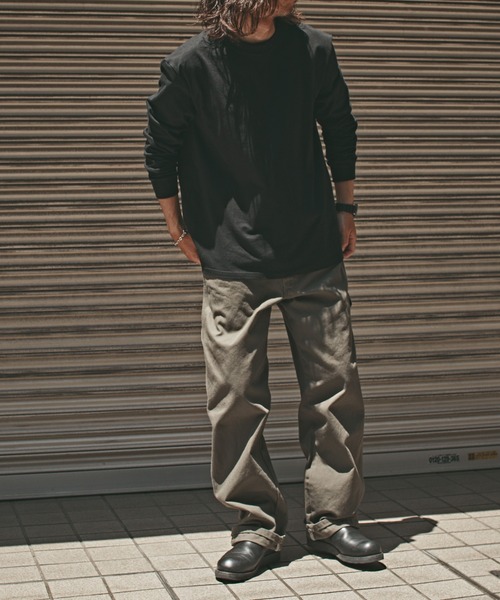 ALL RUNS(オールランズ)の「ヴィンテージ風 ビッグシルエット ロングTシャツ メンズ 夏物 夏服(Tシャツ/カットソー・メンズ・ブラック/ダークグレー/ワインレッド/ホワイト・M/XL/L)」の12枚目の写真