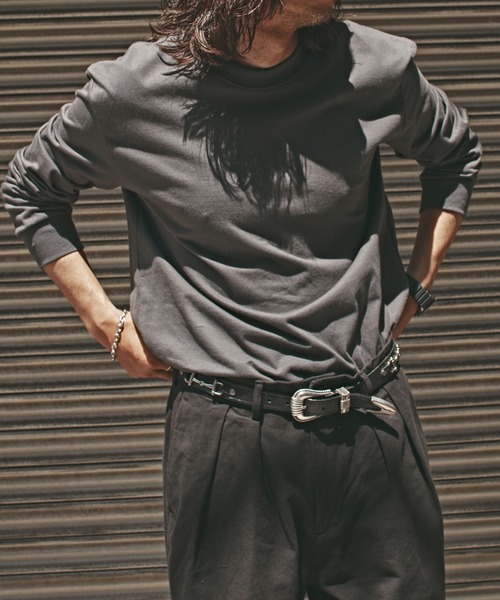 ALL RUNS(オールランズ)の「ヴィンテージ風 ビッグシルエット ロングTシャツ メンズ 夏物 夏服(Tシャツ/カットソー・メンズ・ブラック/ダークグレー/ワインレッド/ホワイト・M/XL/L)」の15枚目の写真