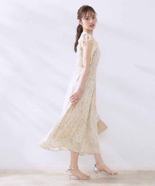 サテン楊柳フラワーワンピース（ワンピース）｜couture brooch