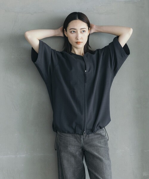 FREAK'S STORE(フリークスストア)の「FREAK’S STORE/フリークスストア 速乾素材 リラックスフィット ノーカラー ベースボールシャツ ショートスリーブ リネン風 ホームケア/LINEN LIKE N/C BB SHT(シャツ/ブラウス・メンズ・グリーン/ブラック/オフホワイト/サックスブルー/チャコールグレー・LARGE/MEDIUM/SMALL)」の11枚目の写真