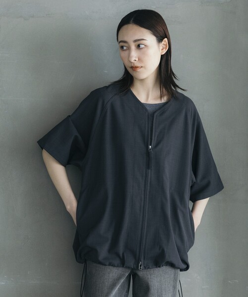 FREAK'S STORE(フリークスストア)の「FREAK’S STORE/フリークスストア 速乾素材 リラックスフィット ノーカラー ベースボールシャツ ショートスリーブ リネン風 ホームケア/LINEN LIKE N/C BB SHT(シャツ/ブラウス・メンズ・グリーン/ブラック/オフホワイト/サックスブルー/チャコールグレー・LARGE/MEDIUM/SMALL)」の12枚目の写真
