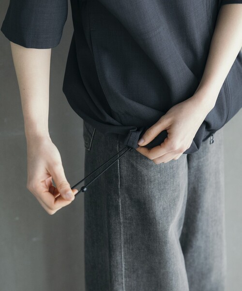 FREAK'S STORE(フリークスストア)の「FREAK’S STORE/フリークスストア 速乾素材 リラックスフィット ノーカラー ベースボールシャツ ショートスリーブ リネン風 ホームケア/LINEN LIKE N/C BB SHT(シャツ/ブラウス・メンズ・グリーン/ブラック/オフホワイト/サックスブルー/チャコールグレー・LARGE/MEDIUM/SMALL)」の18枚目の写真