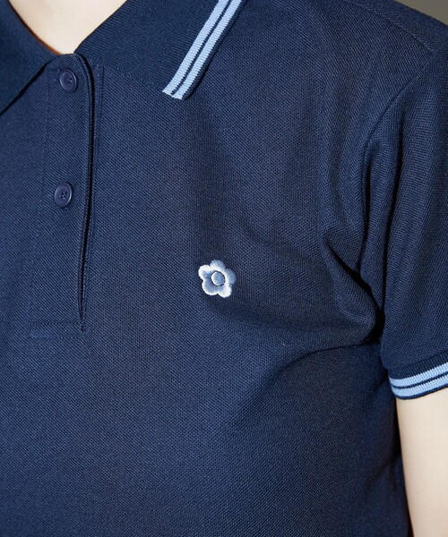 PUBLUX（パブリュクス）の「MARY QUANT × PUBLUX/マリークワント ワンポイント刺繍 鹿の子ポロシャツ　限定展開（ポロシャツ・レディース・ブラック/ナチュラル/ピンク/ネイビー・ﾌﾘ-）」の14枚目の写真