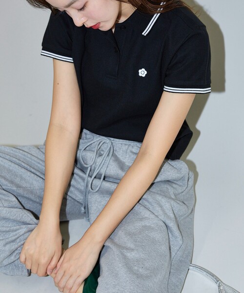 PUBLUX（パブリュクス）の「MARY QUANT × PUBLUX/マリークワント ワンポイント刺繍 鹿の子ポロシャツ　限定展開（ポロシャツ・レディース・ブラック/ナチュラル/ピンク/ネイビー・ﾌﾘ-）」の15枚目の写真
