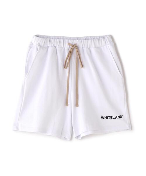 WHITELAND(ホワイトランド)の「【WEB&DEPOT限定】WHITELAND/ホワイトランド/OWL/LOGO SWT SHORTS/ロゴ スウェットショーツ(スウェットパンツ・メンズ・ホワイト/ブラック/ベージュ・S/M/L)」の1枚目の写真