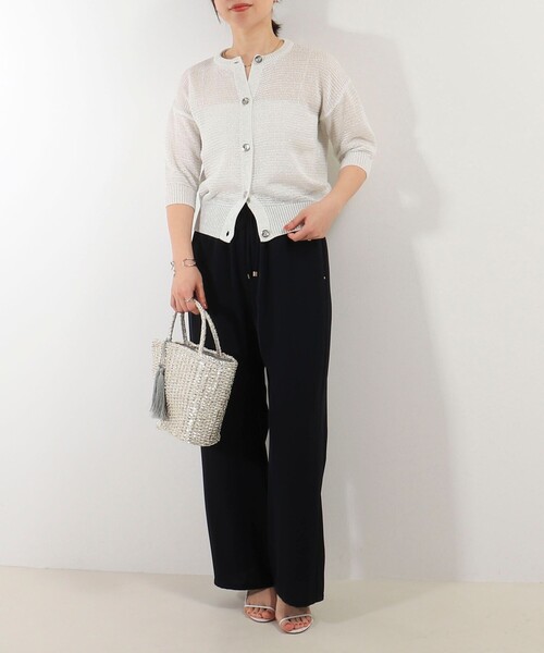 MICO COULIER（ミコクリエ）の「ギマラメカーディガン（カーディガン/ボレロ・レディース・キナリ/ライトグレー/オフホワイト・38）」の22枚目の写真