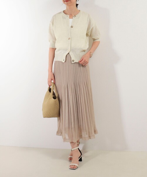 MICO COULIER（ミコクリエ）の「ギマラメカーディガン（カーディガン/ボレロ・レディース・キナリ/ライトグレー/オフホワイト・38）」の19枚目の写真