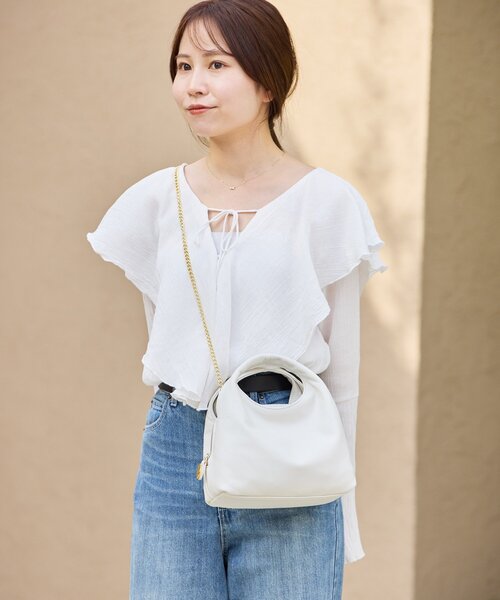 gemeil（ジェムイル）の「レイヤーチェーンバッグ(PT-227)（ショルダーバッグ・レディース・ブラック/キャメル/ダークブラウン/アイボリー・FREE）」の2枚目の写真