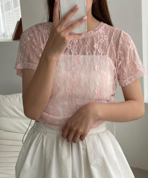 WEGO(ウィゴー)の「WEGO/グラフィックレースT(Tシャツ/カットソー・レディース・ピンク/ホワイト・FREE)」の18枚目の写真