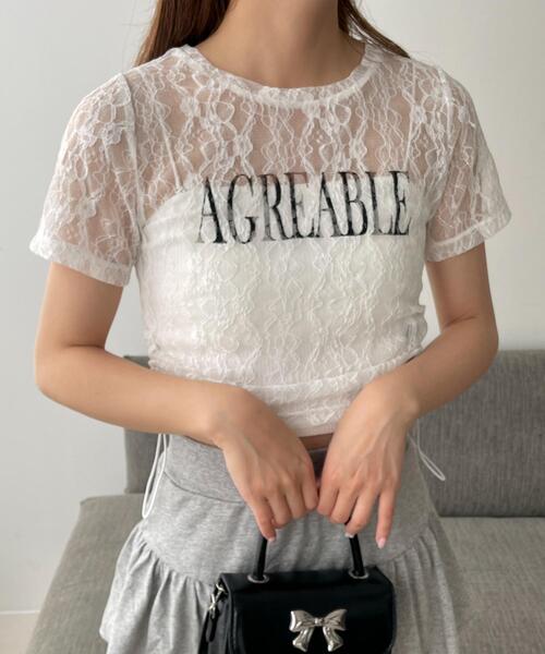 WEGO(ウィゴー)の「WEGO/グラフィックレースT(Tシャツ/カットソー・レディース・ピンク/ホワイト・FREE)」の12枚目の写真