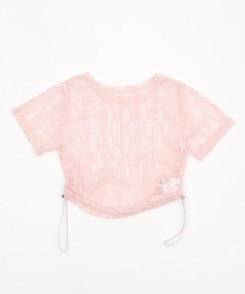 WEGO(ウィゴー)の「WEGO/グラフィックレースT(Tシャツ/カットソー・レディース・ピンク/ホワイト・FREE)」の9枚目の写真