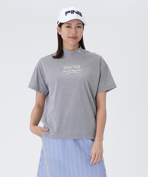 tシャツ 「PING APPAREL」10色展開 プレーティング天竺半袖ハイネックカットソー 「LADIES LINE」 (LADIES) レディース PING APPAREL】10色展開 プレーティング天竺半袖ハイネック
