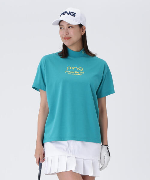 tシャツ 「PING APPAREL」10色展開 プレーティング天竺半袖ハイネックカットソー 「LADIES LINE」 (LADIES) レディース PING APPAREL】10色展開 プレーティング天竺半袖ハイネック