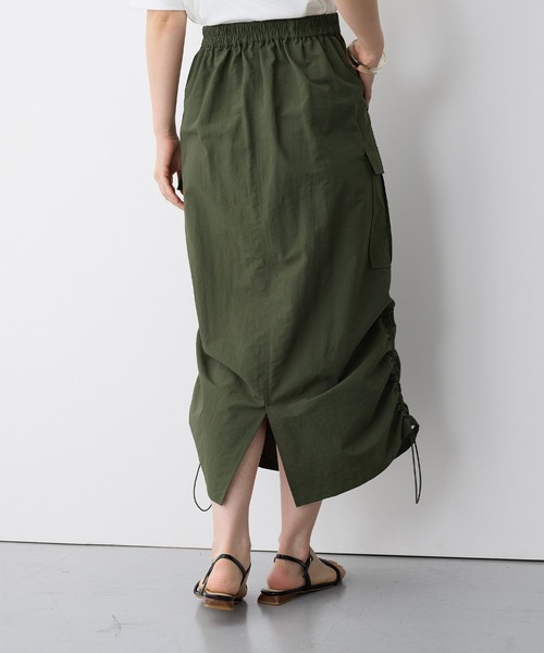 anyfee（エニフィー）の「【anyfee/プラスサイズ】撥水ドロストカーゴスカート（スカート・レディース・アイボリー/ブラック/カーキ・3L/LL/4L/5L）」の10枚目の写真