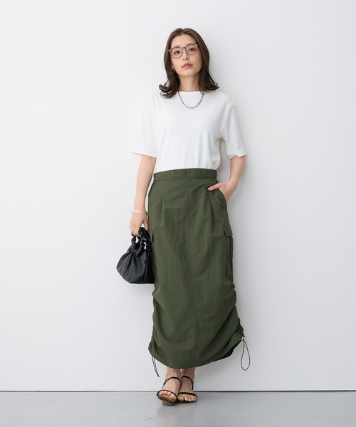 anyfee（エニフィー）の「【anyfee/プラスサイズ】撥水ドロストカーゴスカート（スカート・レディース・アイボリー/ブラック/カーキ・3L/LL/4L/5L）」の9枚目の写真