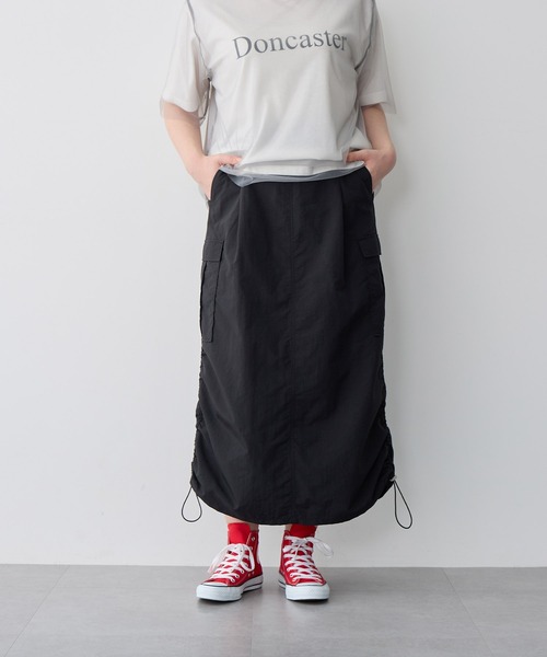 anyfee（エニフィー）の「【anyfee/プラスサイズ】撥水ドロストカーゴスカート（スカート・レディース・アイボリー/ブラック/カーキ・3L/LL/4L/5L）」の19枚目の写真