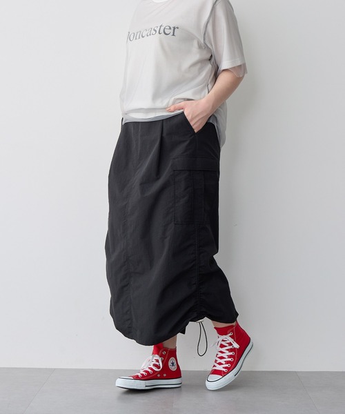 anyfee（エニフィー）の「【anyfee/プラスサイズ】撥水ドロストカーゴスカート（スカート・レディース・アイボリー/ブラック/カーキ・3L/LL/4L/5L）」の18枚目の写真