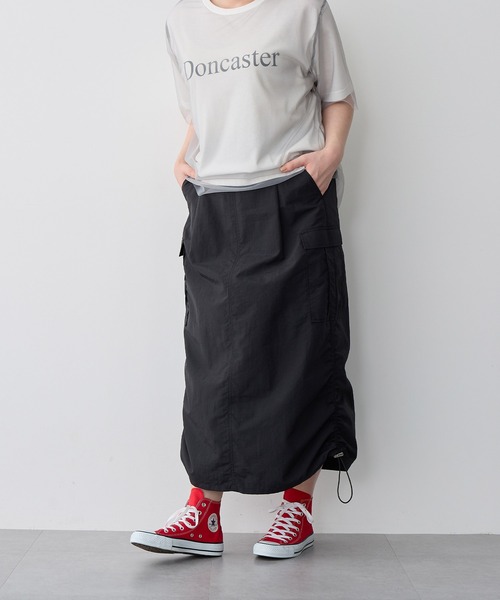 anyfee（エニフィー）の「【anyfee/プラスサイズ】撥水ドロストカーゴスカート（スカート・レディース・アイボリー/ブラック/カーキ・3L/LL/4L/5L）」の17枚目の写真