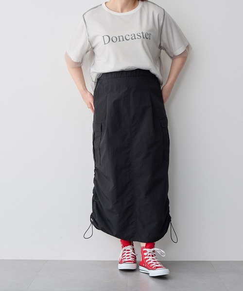 anyfee（エニフィー）の「【anyfee/プラスサイズ】撥水ドロストカーゴスカート（スカート・レディース・アイボリー/ブラック/カーキ・3L/LL/4L/5L）」の14枚目の写真