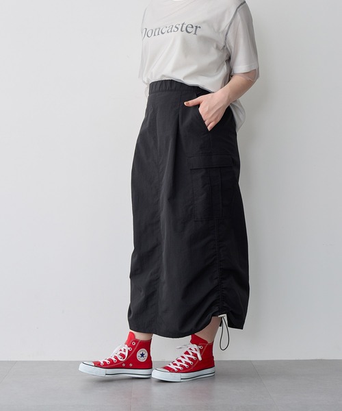 anyfee（エニフィー）の「【anyfee/プラスサイズ】撥水ドロストカーゴスカート（スカート・レディース・アイボリー/ブラック/カーキ・3L/LL/4L/5L）」の13枚目の写真