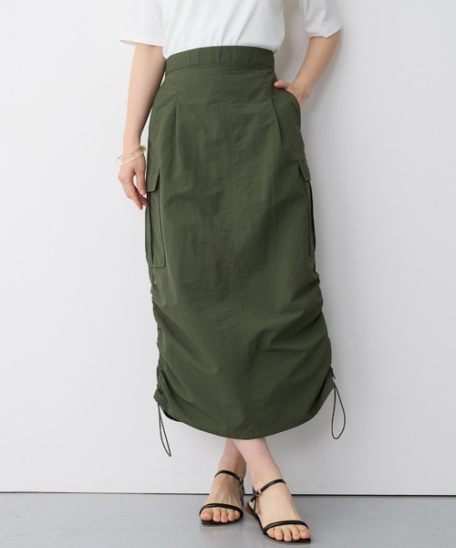anyfee（エニフィー）の「【anyfee/プラスサイズ】撥水ドロストカーゴスカート（スカート・レディース・アイボリー/ブラック/カーキ・3L/LL/4L/5L）」の12枚目の写真