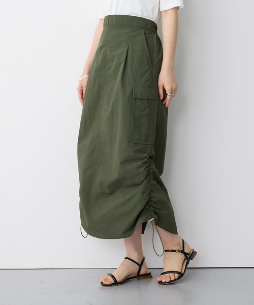 anyfee（エニフィー）の「【anyfee/プラスサイズ】撥水ドロストカーゴスカート（スカート・レディース・アイボリー/ブラック/カーキ・3L/LL/4L/5L）」の11枚目の写真
