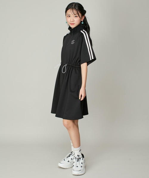 ワンピース 3053 Love セール】ハーフZIPそでライントラックワンピ（ワンピース
