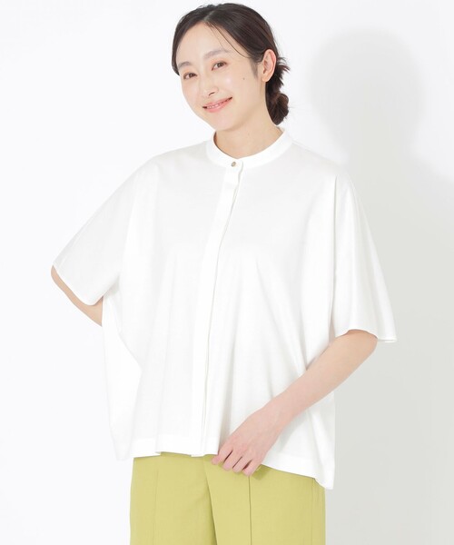 S.ESSENTIALS(エスエッセンシャルズ)の「【DRESOPHY】シャツ(シャツ/ブラウス・レディース・グリーン系その他4/ホワイト/ダークネイビー・38)」の2枚目の写真
