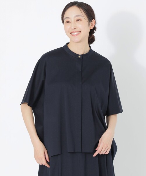 S.ESSENTIALS(エスエッセンシャルズ)の「【DRESOPHY】シャツ(シャツ/ブラウス・レディース・グリーン系その他4/ホワイト/ダークネイビー・38)」の1枚目の写真