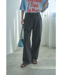 COTTON TUCK PANTS