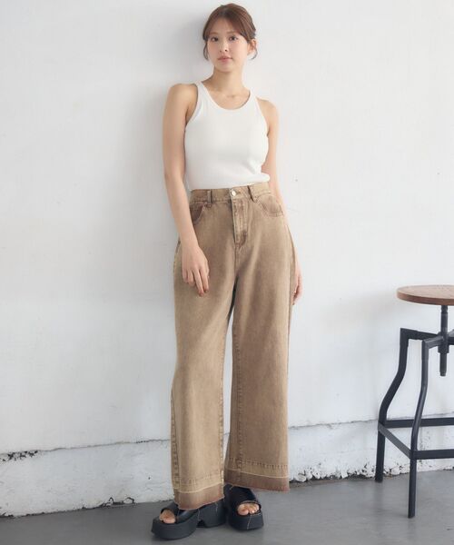 RETRO GIRL（レトロガール）の「カップ付アメスリタンクトップ（タンクトップ・レディース・ホワイト系その他/ピンク/ブラック/オフホワイト・FREE）」の5枚目の写真