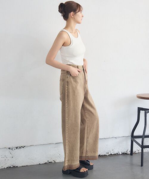 RETRO GIRL（レトロガール）の「カップ付アメスリタンクトップ（タンクトップ・レディース・ホワイト系その他/ピンク/ブラック/オフホワイト・FREE）」の6枚目の写真